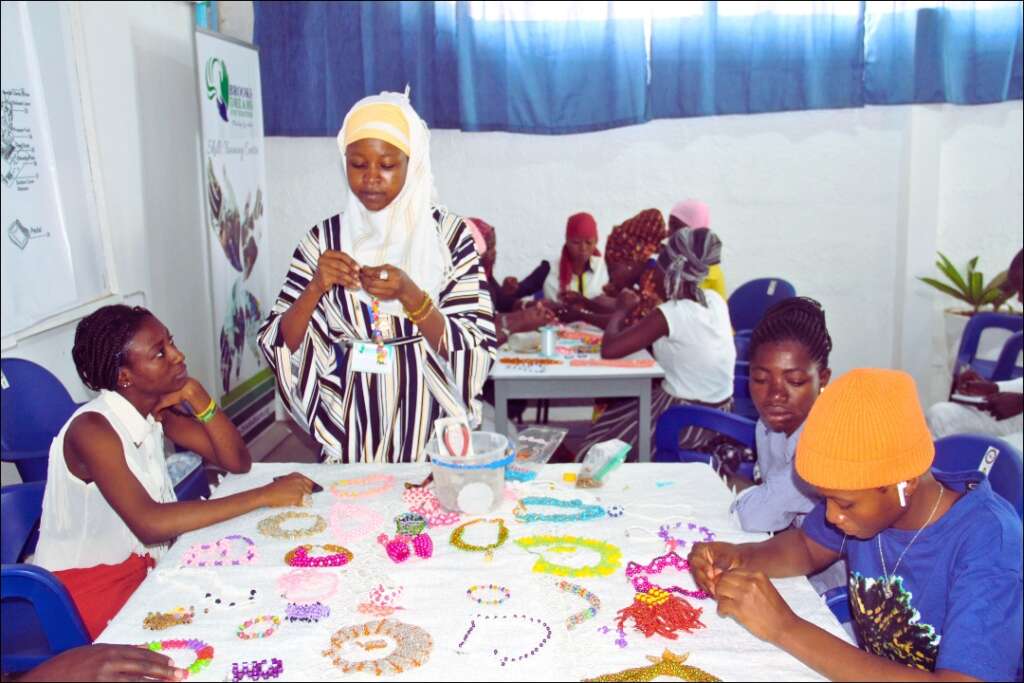 Beading class at Brooks Dreams Foundation